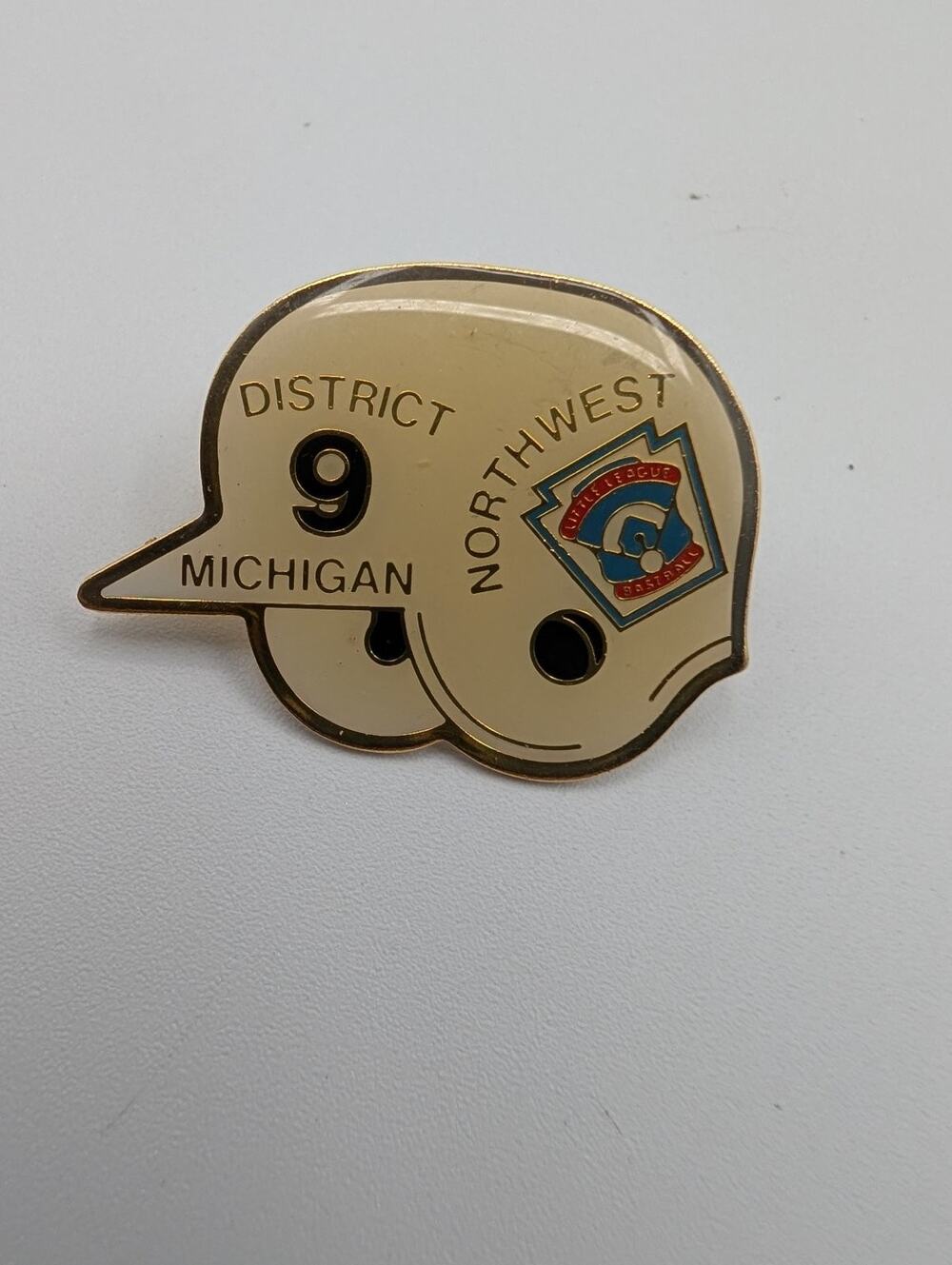 Little League Baseball Pin District 9 Northwest Michigan Helmet Enamel Lapel Pin